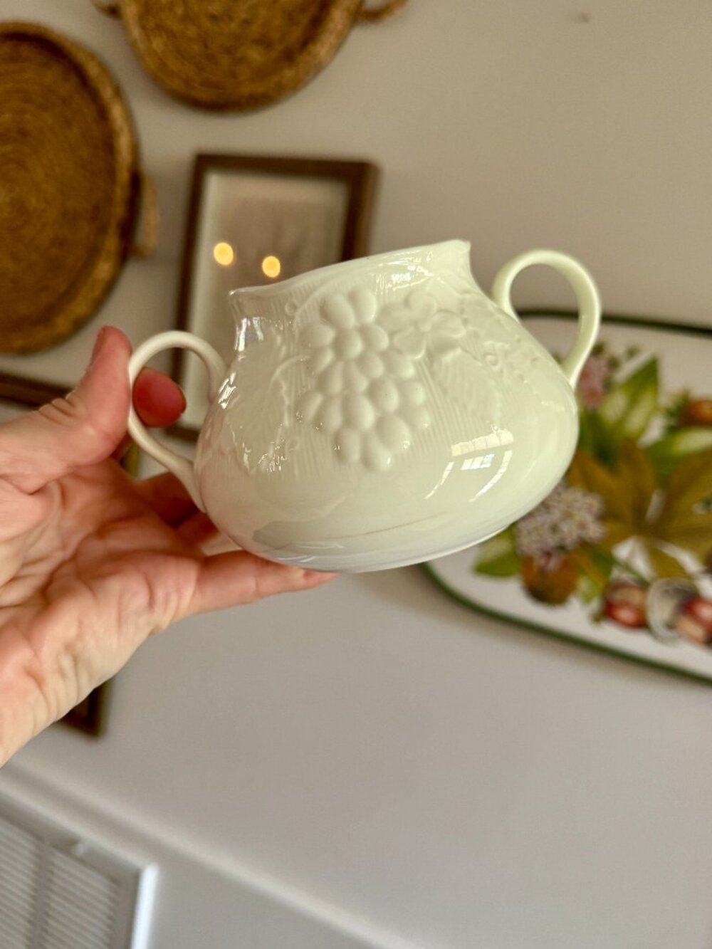 Wedgwood Strawberry and Vine Sugar Bowl No Lid Bone China England